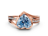 Rose gold Fancy Blue Heart  Solitaire Diamond Ring with Split Shank and Prong Setting_41