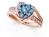 Rose gold Fancy Blue Heart  Solitaire Diamond Ring with Split Shank and Prong Setting_42