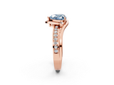 Rose gold Fancy Blue Heart  Solitaire Diamond Ring with Split Shank and Prong Setting_43