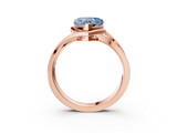 Rose gold Fancy Blue Heart  Solitaire Diamond Ring with Split Shank and Prong Setting_44