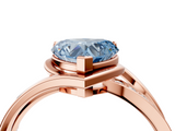 Rose gold Fancy Blue Heart  Solitaire Diamond Ring with Split Shank and Prong Setting_45