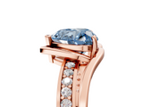 Rose gold Fancy Blue Heart  Solitaire Diamond Ring with Split Shank and Prong Setting_46
