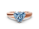 Rose gold Fancy Blue Heart  Solitaire Diamond Ring with Tapered Band and Four-Prong Setting_49