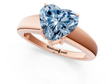 Rose gold Fancy Blue Heart  Solitaire Diamond Ring with Tapered Band and Four-Prong Setting_50