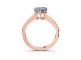 Rose gold Fancy Blue Heart  Solitaire Diamond Ring with Tapered Band and Four-Prong Setting_52