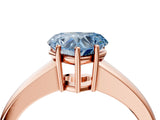 Rose gold Fancy Blue Heart  Solitaire Diamond Ring with Tapered Band and Four-Prong Setting_53