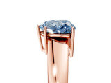 Rose gold Fancy Blue Heart  Solitaire Diamond Ring with Tapered Band and Four-Prong Setting_54