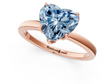 Rose gold Fancy Blue Heart  Solitaire Diamond Ring with Thin Band and Four-Prong Setting_4