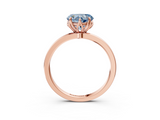 Rose gold Fancy Blue Heart  Solitaire Diamond Ring with Thin Band and Four-Prong Setting_6