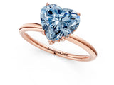 Rose gold Fancy Blue Heart  Solitaire Diamond Ring with a Classic Band and Four-Prong Setting 2