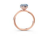 Rose gold Fancy Blue Heart  Solitaire Diamond Ring with a Classic Band and Four-Prong Setting 4