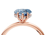 Rose gold Fancy Blue Heart  Solitaire Diamond Ring with a Classic Band and Four-Prong Setting 5