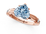 Rose gold Fancy Blue Heart  Solitaire Diamond Twisted Band with Four-Prong Setting_47