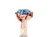 Rose gold Fancy Blue Heart  Solitaire Diamond Twisted Band with Four-Prong Setting_51