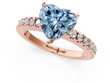 Rose gold Fancy Blue Heart  Solitaire Diamond with Pavé Band and Four-Prong Setting_47