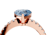 Rose gold Fancy Blue Heart  Solitaire Diamond with Pavé Band and Four-Prong Setting_50