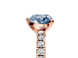 Rose gold Fancy Blue Heart  Solitaire Diamond with Pavé Band and Four-Prong Setting_51