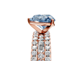 Rose gold Fancy Blue Heart  Solitaire Diamond with Pave and Channel Set Band_66