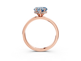 Rose gold Fancy Blue Heart  Solitaire Engagement Ring with Cathedral Band and Four-Prong Setting_24