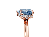 Rose gold Fancy Blue Heart  Solitaire Engagement Ring with Cathedral Band and Four-Prong Setting_26