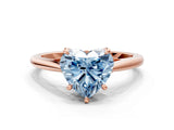 Rose gold Fancy Blue Heart  Solitaire Engagement Ring with Four-Prong Setting and Classic Band 1