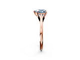 Rose gold Fancy Blue Heart  Solitaire Engagement Ring with Four-Prong Setting and Classic Band 3
