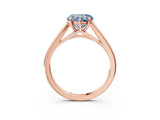 Rose gold Fancy Blue Heart  Solitaire Engagement Ring with Four-Prong Setting and Classic Band 4