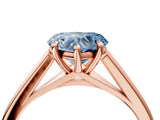 Rose gold Fancy Blue Heart  Solitaire Engagement Ring with Four-Prong Setting and Classic Band 5