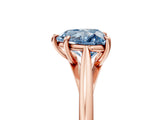 Rose gold Fancy Blue Heart  Solitaire Engagement Ring with Four-Prong Setting and Classic Band