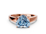 Rose gold Fancy Blue Heart  Solitaire Engagement Ring with Four-Prong Setting and Tapered Band_3