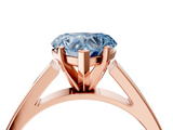 Rose gold Fancy Blue Heart  Solitaire Engagement Ring with Four-Prong Setting and Tapered Band_7