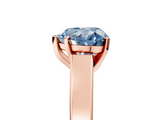 Rose gold Fancy Blue Heart  Solitaire Engagement Ring with Four-Prong Setting and Tapered Band_8