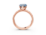 Rose gold Fancy Blue Heart  Solitaire Engagement Ring with Scrollwork Band and Four-Prong Setting_139