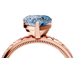 Rose gold Fancy Blue Heart  Solitaire Engagement Ring with Scrollwork Band and Four-Prong Setting_140