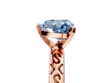 Rose gold Fancy Blue Heart  Solitaire Engagement Ring with Scrollwork Band and Four-Prong Setting_141