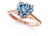 Rose gold Fancy Blue Heart  Solitaire Engagement Ring with Six-Prong Setting and Classic Band 2