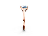Rose gold Fancy Blue Heart  Solitaire Engagement Ring with Six-Prong Setting and Classic Band 3