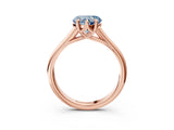 Rose gold Fancy Blue Heart  Solitaire Engagement Ring with Six-Prong Setting and Classic Band 4