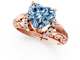 Rose gold Fancy Blue Heart  Solitaire Filigree Engagement Ring with Halo and Prong Setting_69