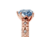 Rose gold Fancy Blue Heart  Solitaire Floral Milgrain Engagement Ring_36
