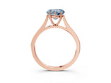 Rose gold Fancy Blue Heart  Solitaire Heart Prong Engagement Ring with Tapered Band_58