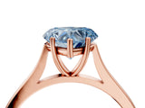 Rose gold Fancy Blue Heart  Solitaire Heart Prong Engagement Ring with Tapered Band_59