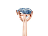 Rose gold Fancy Blue Heart  Solitaire Heart Prong Engagement Ring with Tapered Band_60