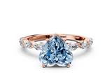 Rose gold Fancy Blue Heart  Solitaire Marquise Side Stone Prong Setting Ring_61