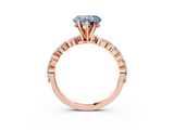 Rose gold Fancy Blue Heart  Solitaire Marquise Side Stone Prong Setting Ring_64