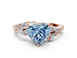 Rose gold Fancy Blue Heart  Solitaire Marquise Twist Band with Six-Prong Setting_45