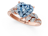 Rose gold Fancy Blue Heart  Solitaire Marquise Twist Band with Six-Prong Setting_46