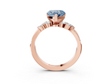 Rose gold Fancy Blue Heart  Solitaire Marquise Twist Band with Six-Prong Setting_48