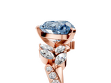 Rose gold Fancy Blue Heart  Solitaire Marquise Twist Band with Six-Prong Setting_50