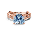Rose gold Fancy Blue Heart  Solitaire Milgrain Diamond Engagement Ring with Bezel and Marquise Band_135